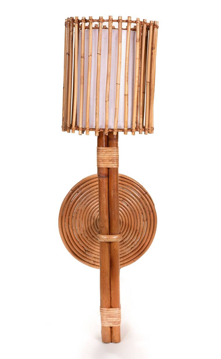 Pair of bamboo wall sconces