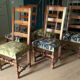 Series of 6 Louis XIII style chairs, in walnut