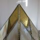 "Pyramid" lamp in mother-of-pearl, glass and brass 70s