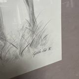 Framed animal drawing signed Cybèle