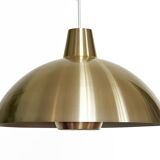 Golden aluminum pendant light by Lyfa. Denmark 1970s