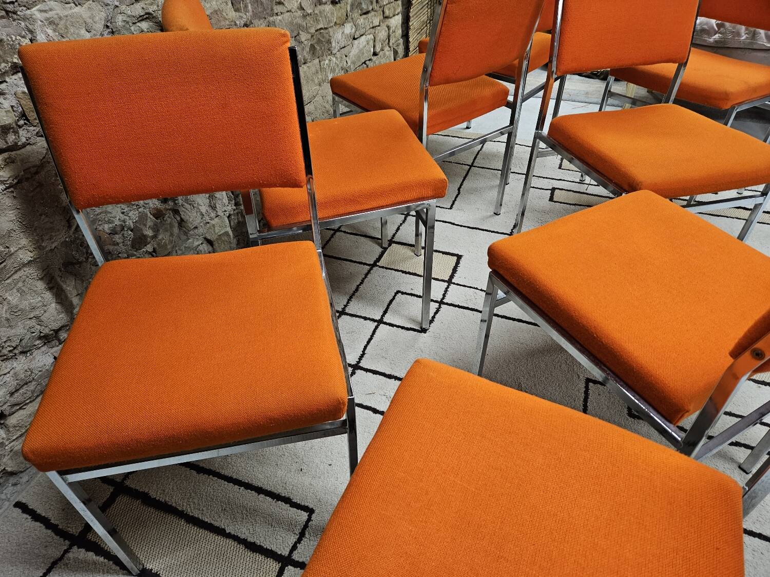 Lot de 8 chaises fauteuil 1970"