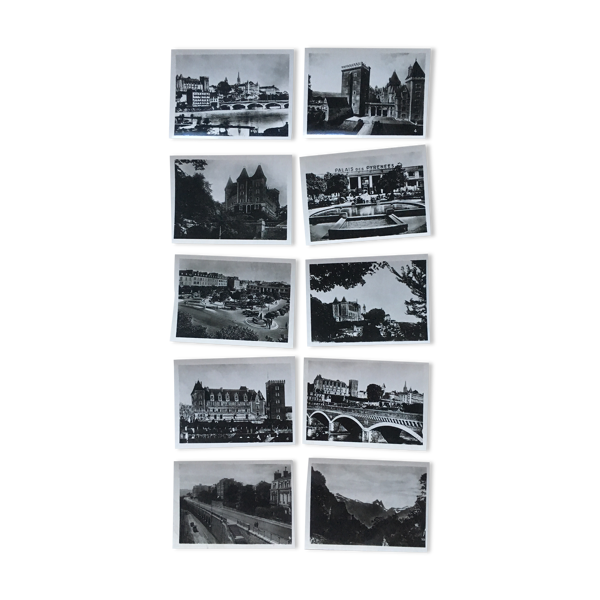 Ensemble de 10 photos anciennes en bromure Pau années 30