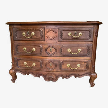 Eighteenth-century style chest of drawers in oak.