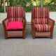 2 Art Deco inspired armchairs Cavel France 2000s