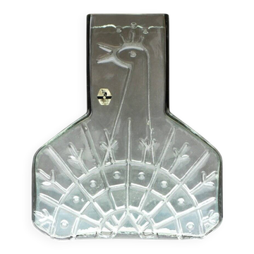 Vase en verre d'art scandinave moderne du milieu du siècle par Wiktor Berndt pour Flygsfors, Suède