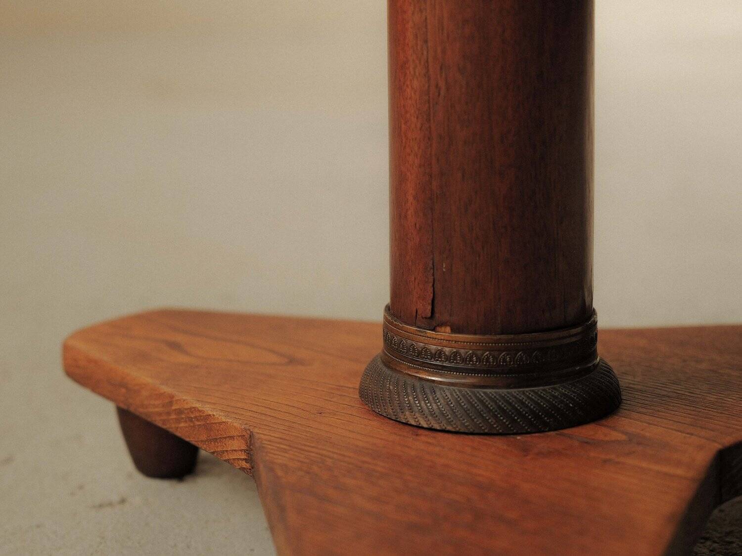 Art Deco floor lamp in mahogany and metal, 1930s