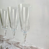 7 Champagne flutes Cristal D'Arques model "VERSAILLES"