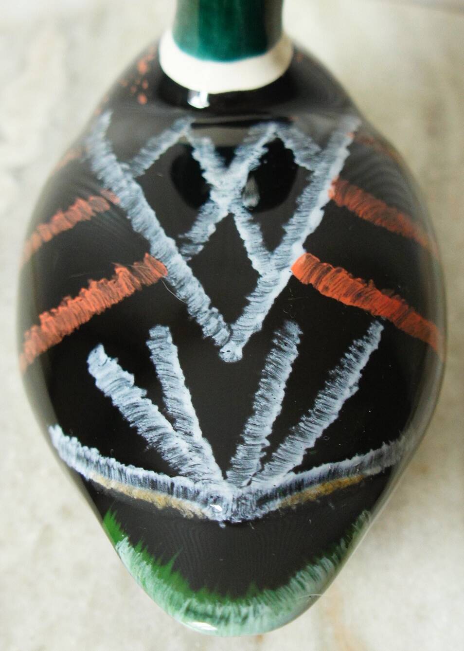 Michel Cougant, hand-painted zoomorphic ceramic