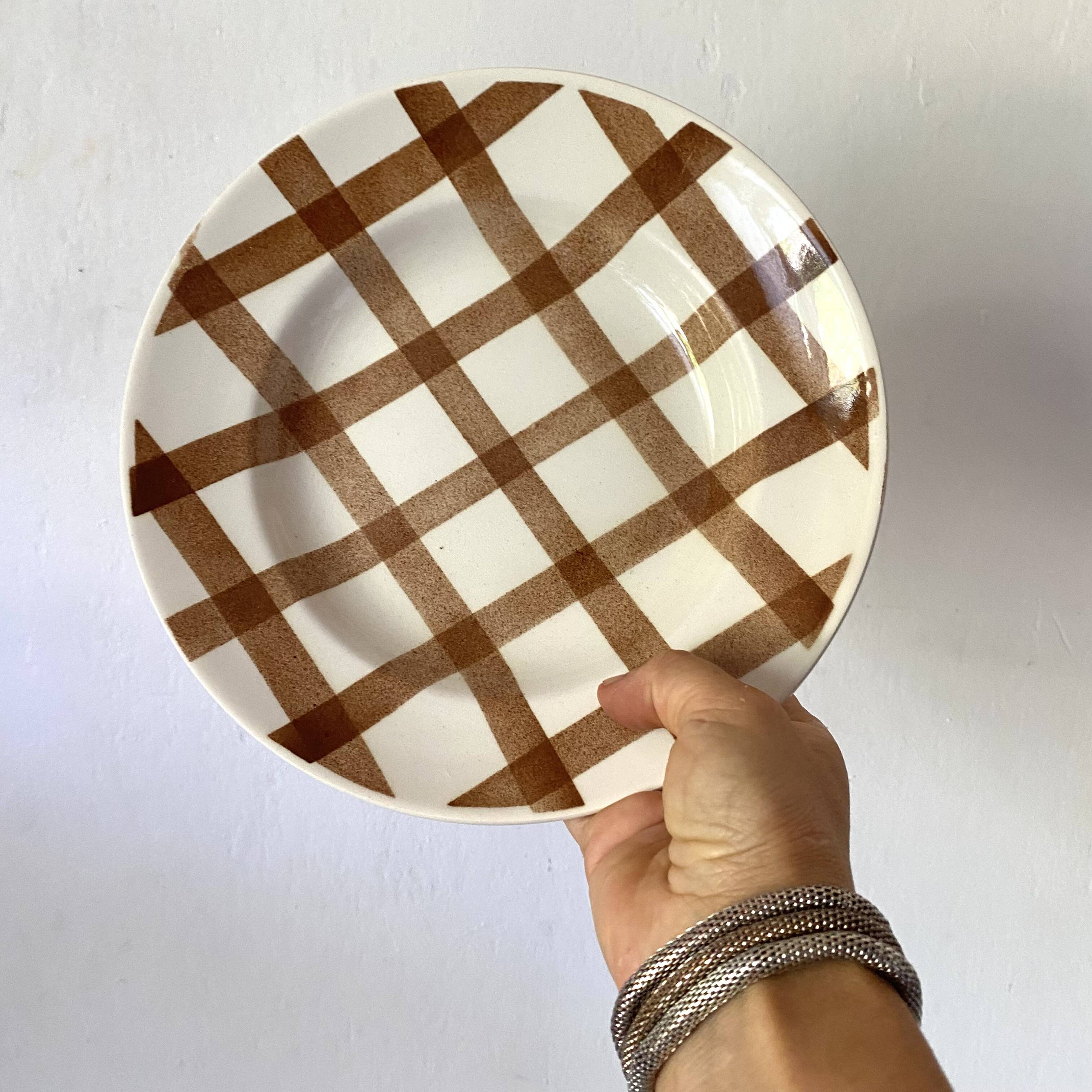 Deep plates Moulin de Loups gingham Glasgow model