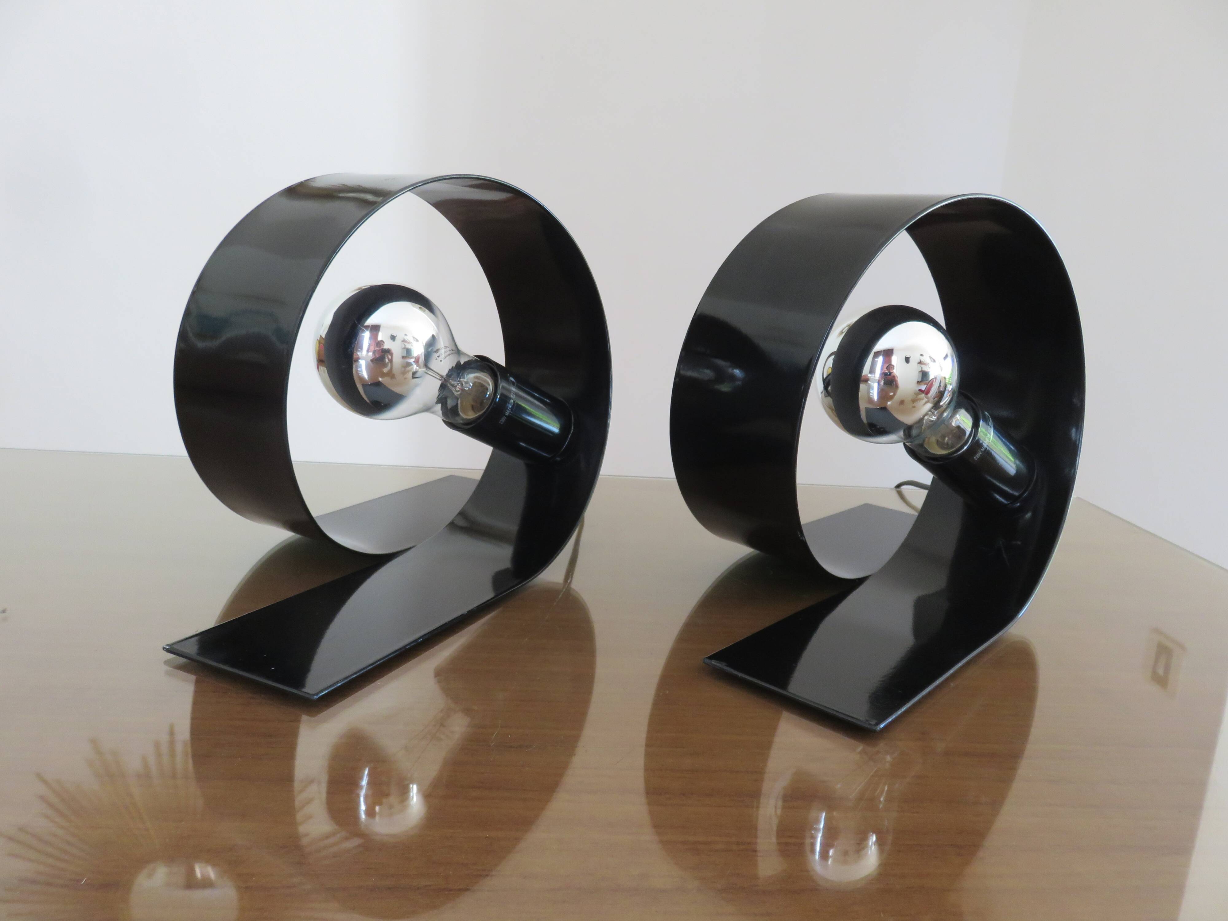 Pair of "looping" lamps by Massive editions 1990