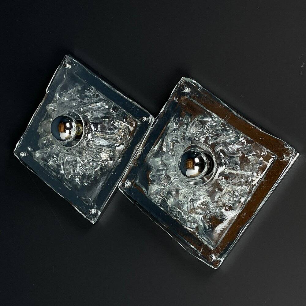 Murano wall lamps Polifemo by Angelo Brotto for Esperia, Italy, 1970s, set of 2