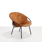 Two vintage suede balloon chairs from Lusch Erzeugnis