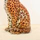 Handmade Italian ceramic leopard sculpture