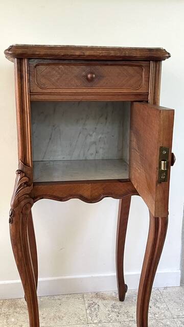 TABLE de Chevet Style Louis XV MARBRE