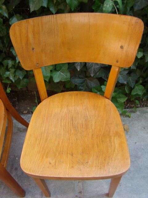 Set of four old bistro chairs