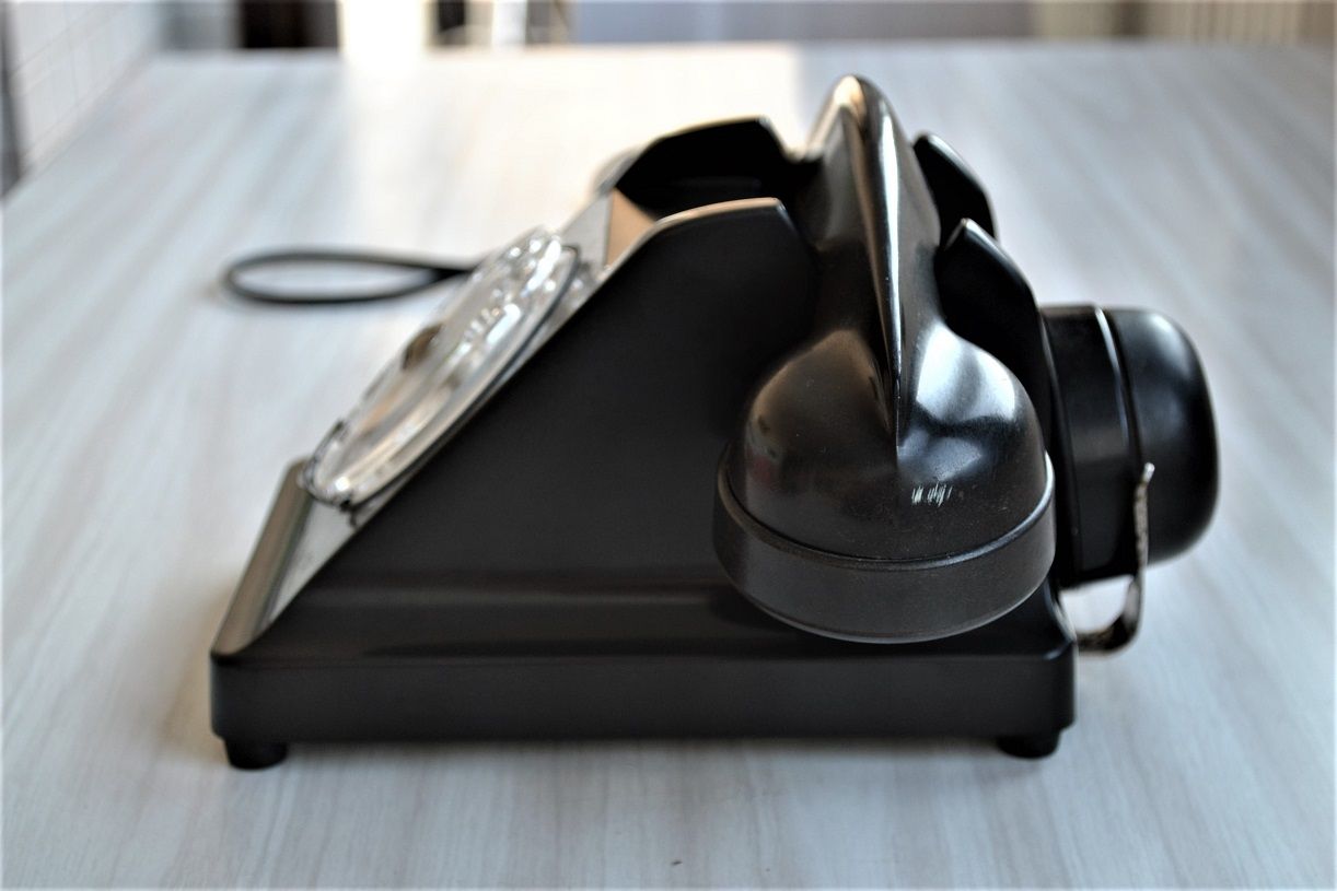 Téléphone Jouet Vintage Des Années 60 - Modèle PTT à Cadran, Plastique, Occasion