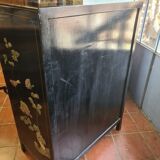 Lacquered Asian sideboard furniture with mother-of-pearl in relief