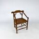 Dutch Antique Oak and Rush Chair, 1930s