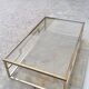 Rectangular coffee table in brass and chromed metal 1970 design