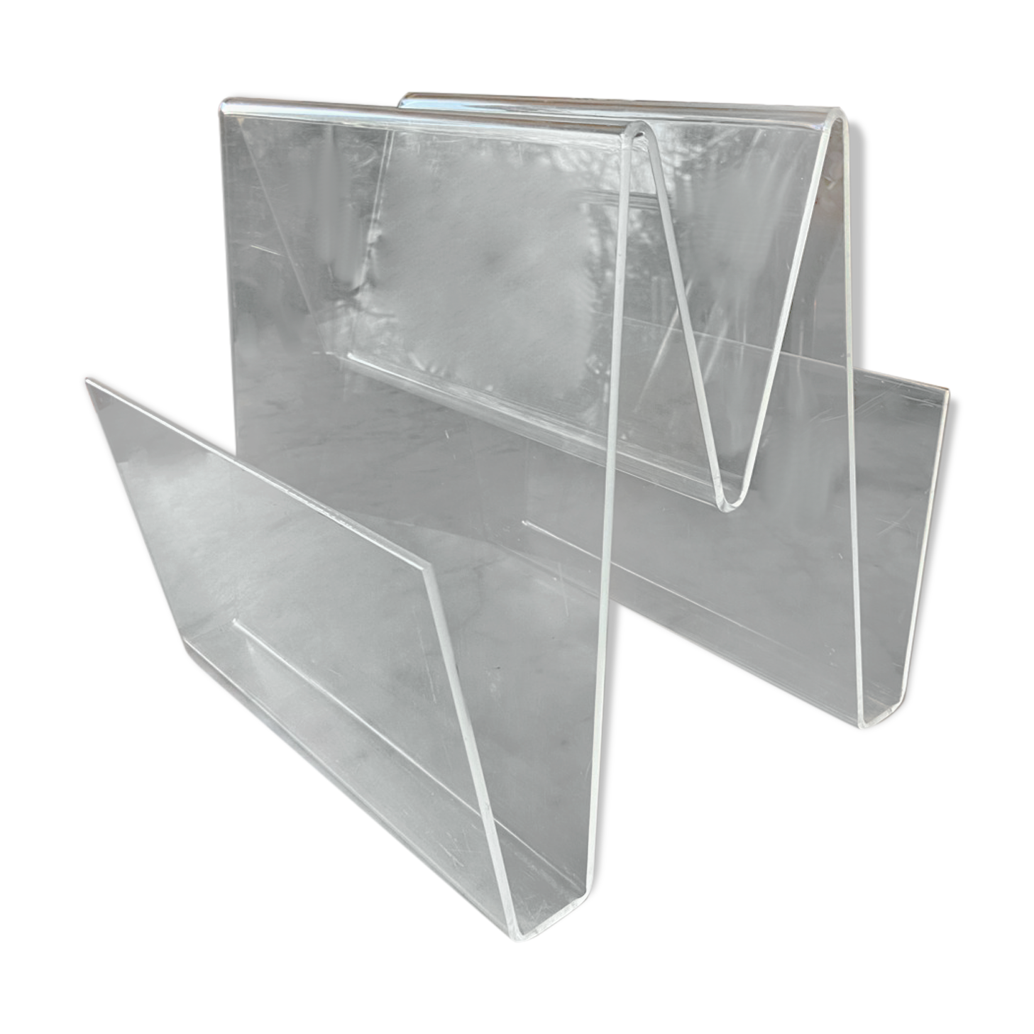Magazine holder in altuglas 70s