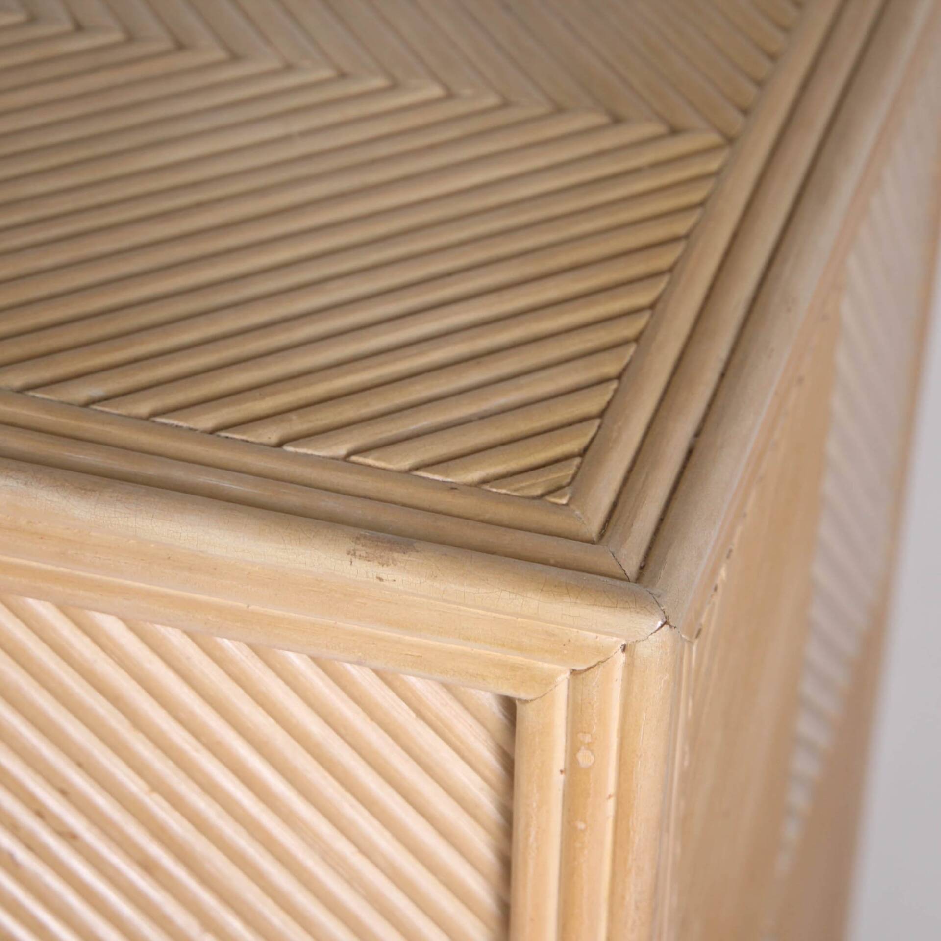 Rattan and brass sideboard