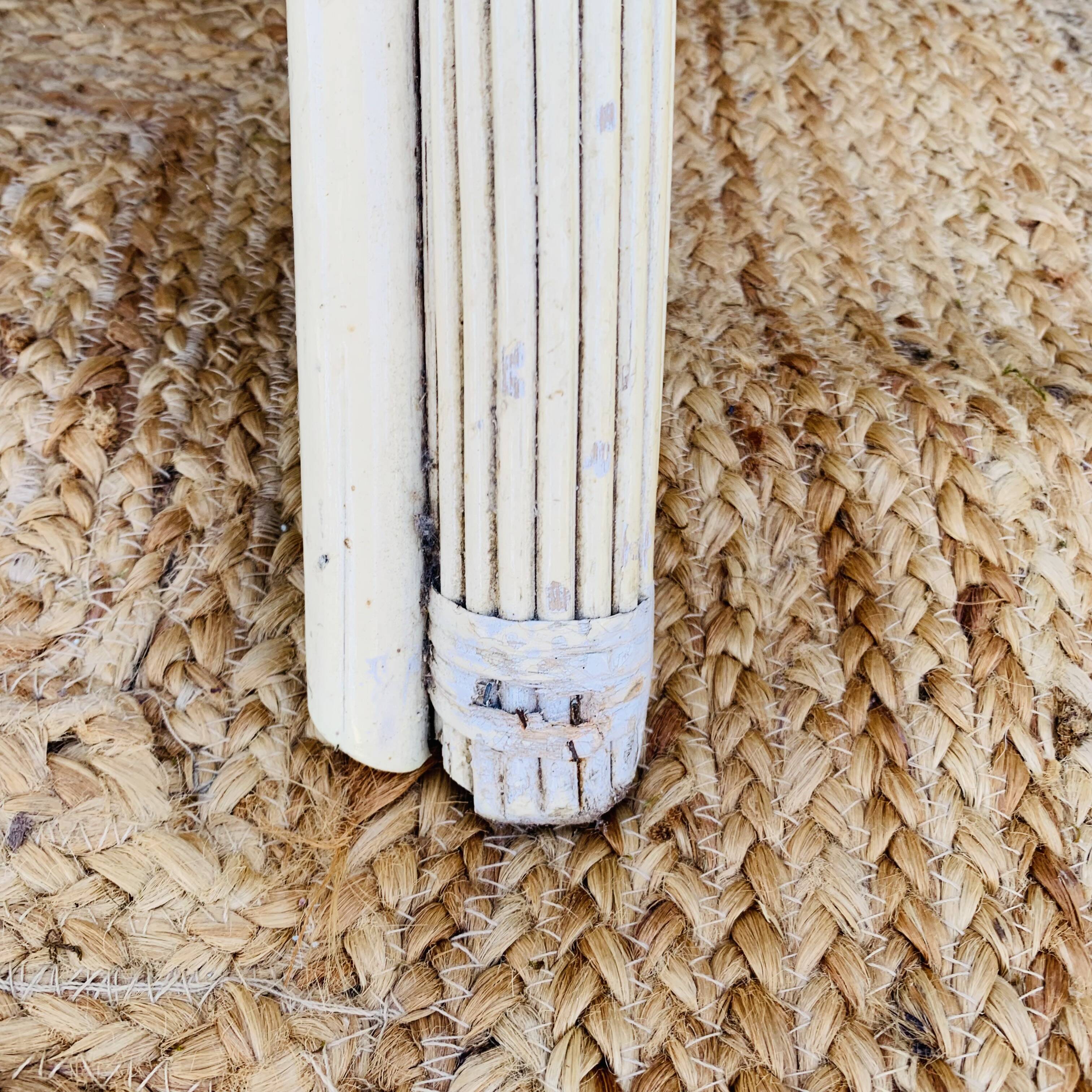 2 seater white rattan sofa