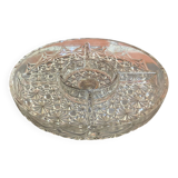 Vintage Decorated Moulded Crystal Aperitif Plate on Stand #D66
