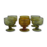Set of six glasses or bubbled cups