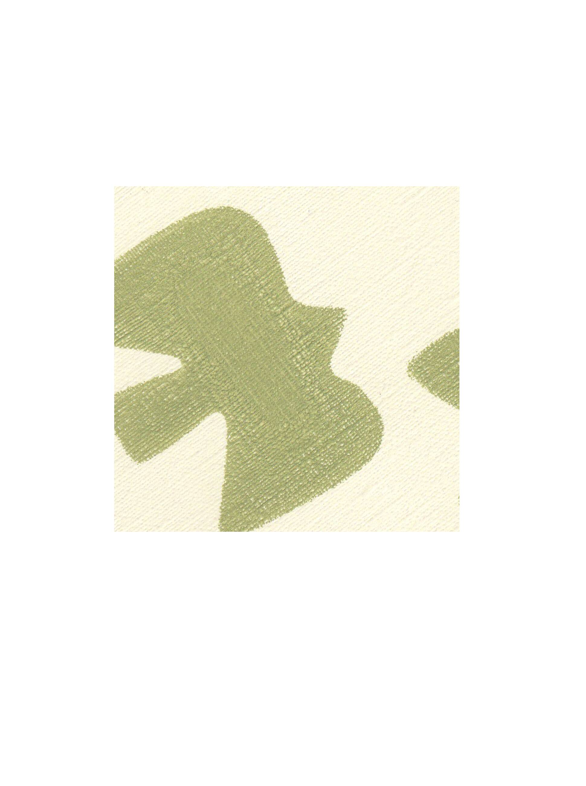 Painting on paper - Birds - Sage green - Signed EAwy