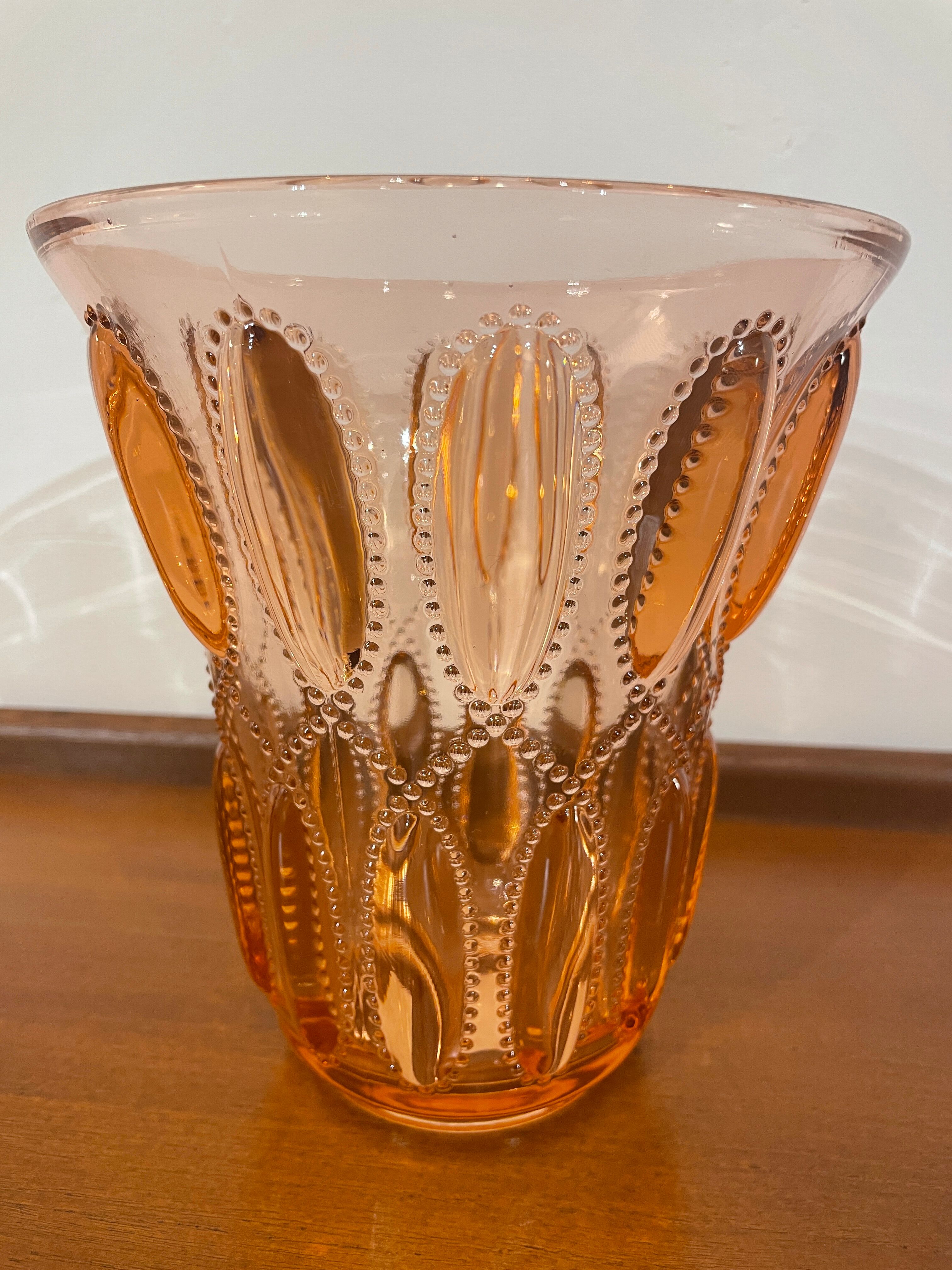 Vase moèle "éphémère", Luxval, Val Saint-Lambert, Belgium 1930's