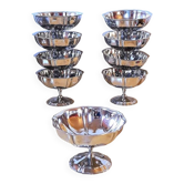 Set of stainless steel ice cream or dessert cups
