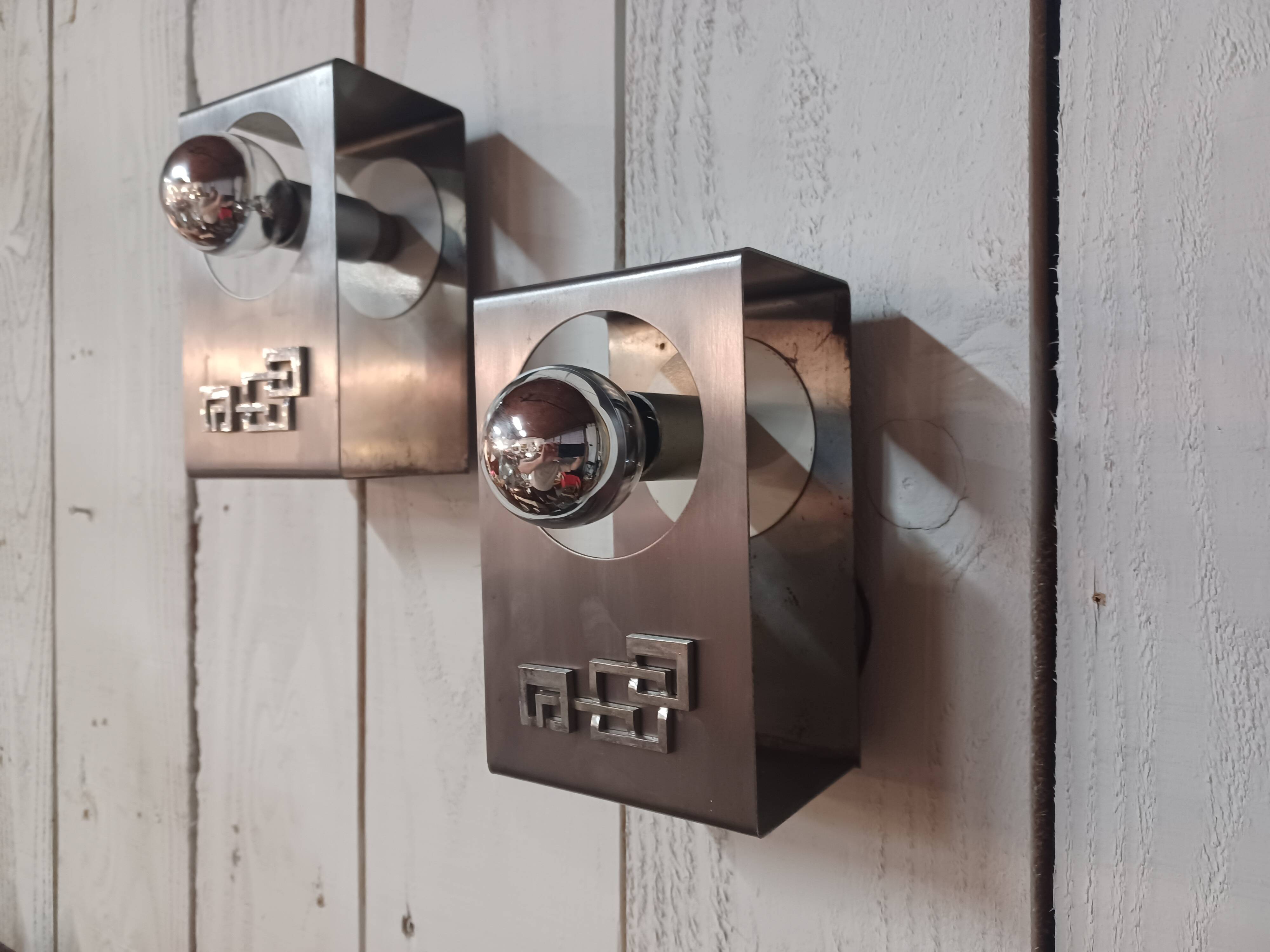 Pair of wall lights, 70'S
