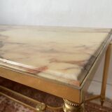 Vintage coffee table in marble and gold-tone metal