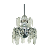 Lustre 12 lumières métal chromé design des années 70 vintage