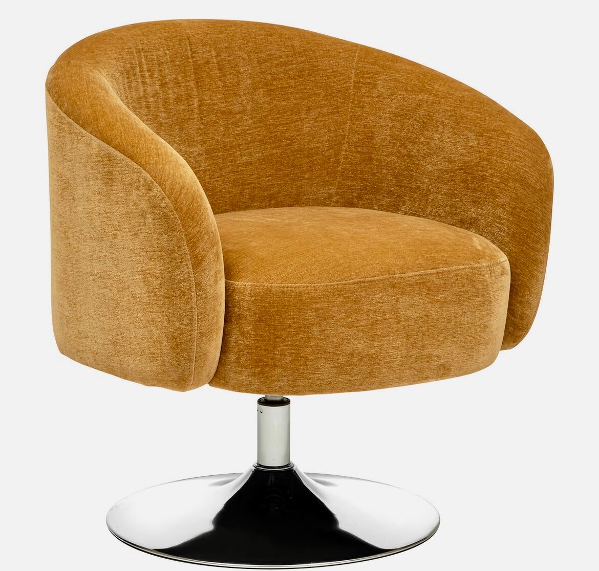 Swivel velvet armchair