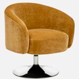 Swivel velvet armchair