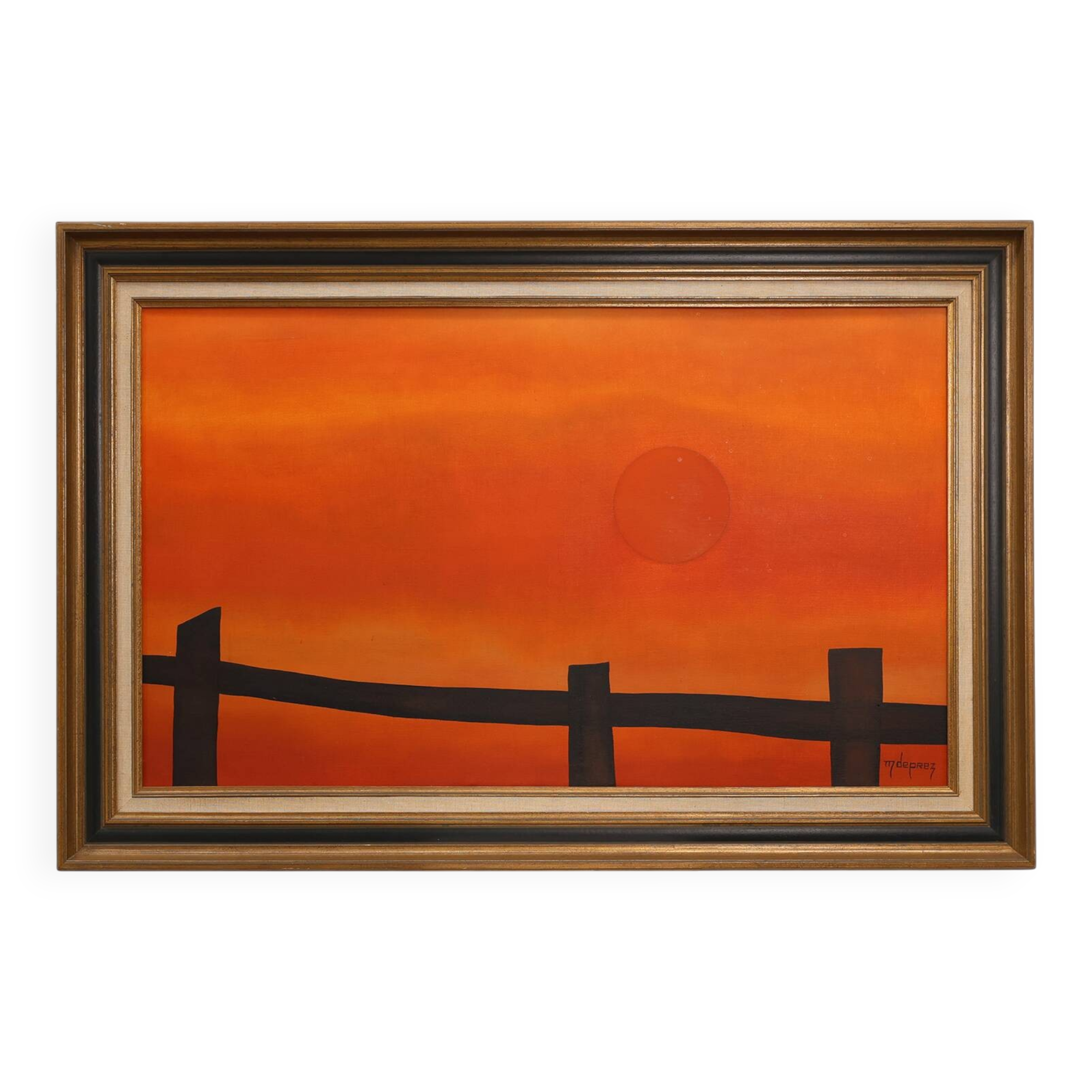 Mid-century Modern painting by Mia Duprez, Belgium, 1970