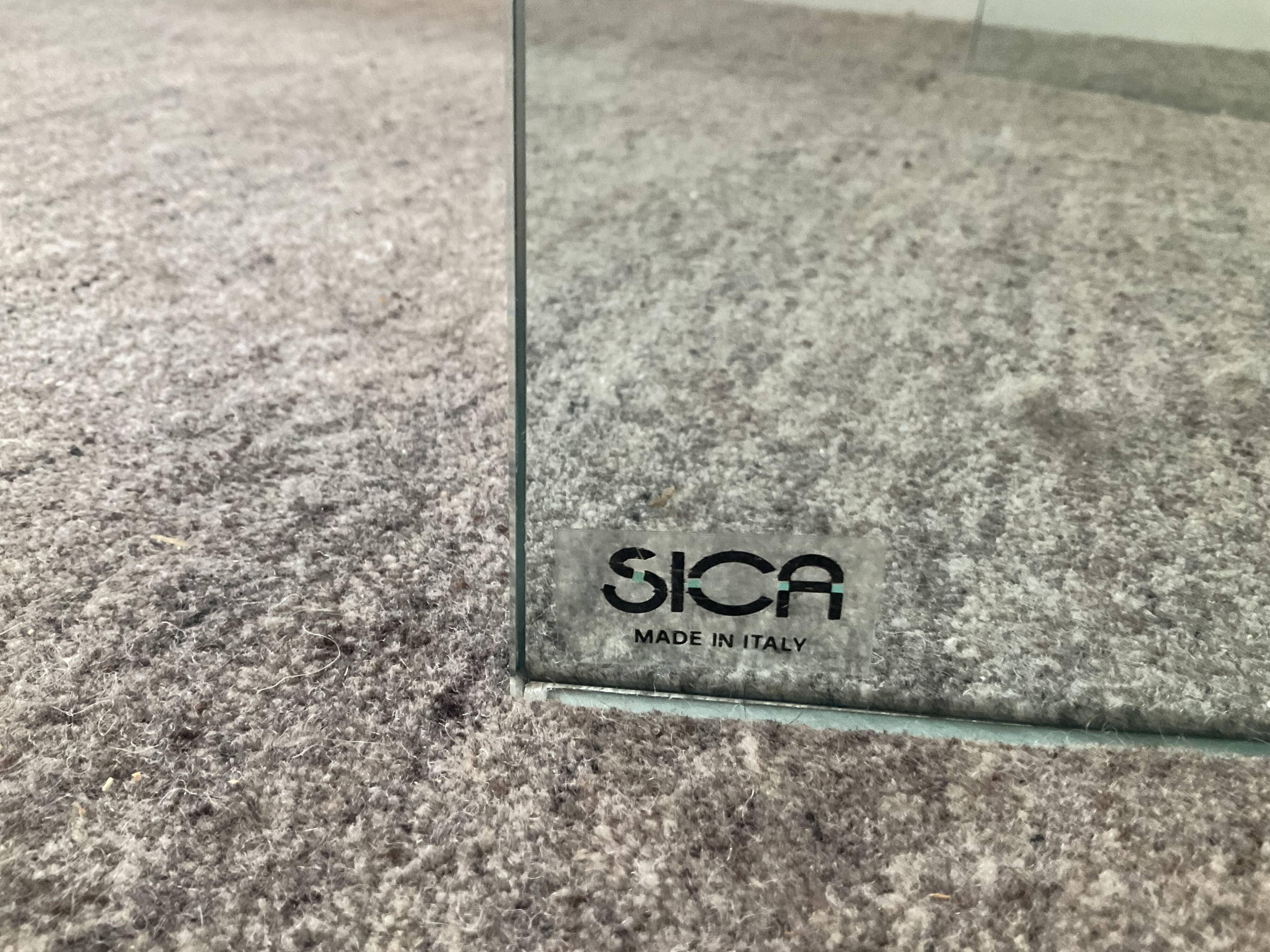 Vintage Sica Italy dining table in tempered glass