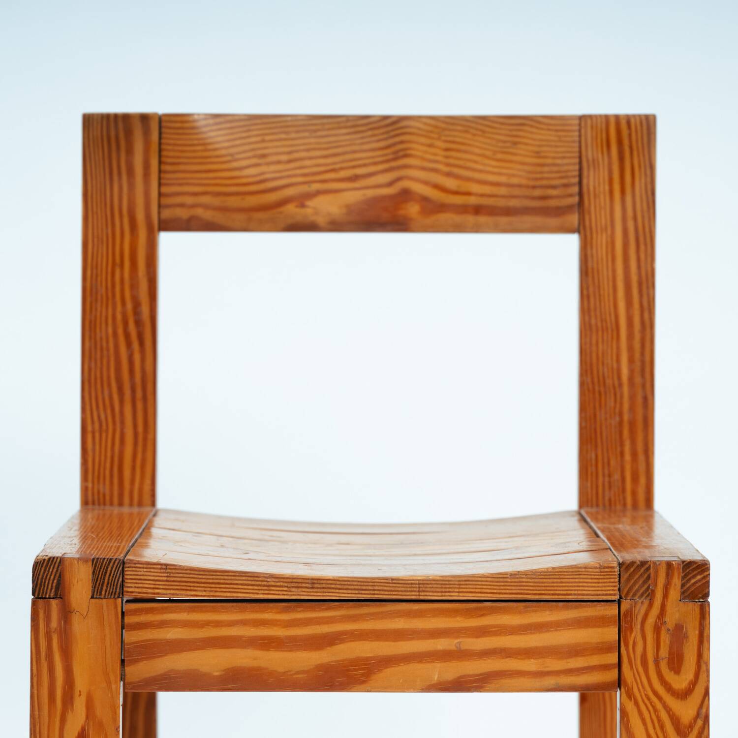 Minimalist vintage pine dining chairs with visible joints,The Netherlands,