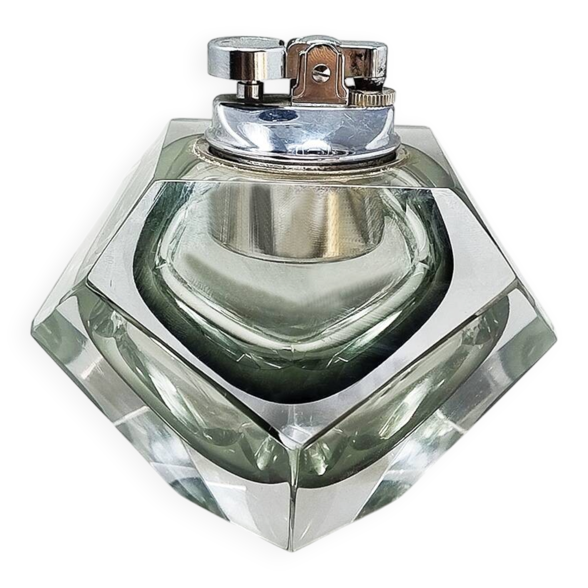 1960s Stunning Table Lighter in Murano Sommerso Glass By Flavio Poli for Se