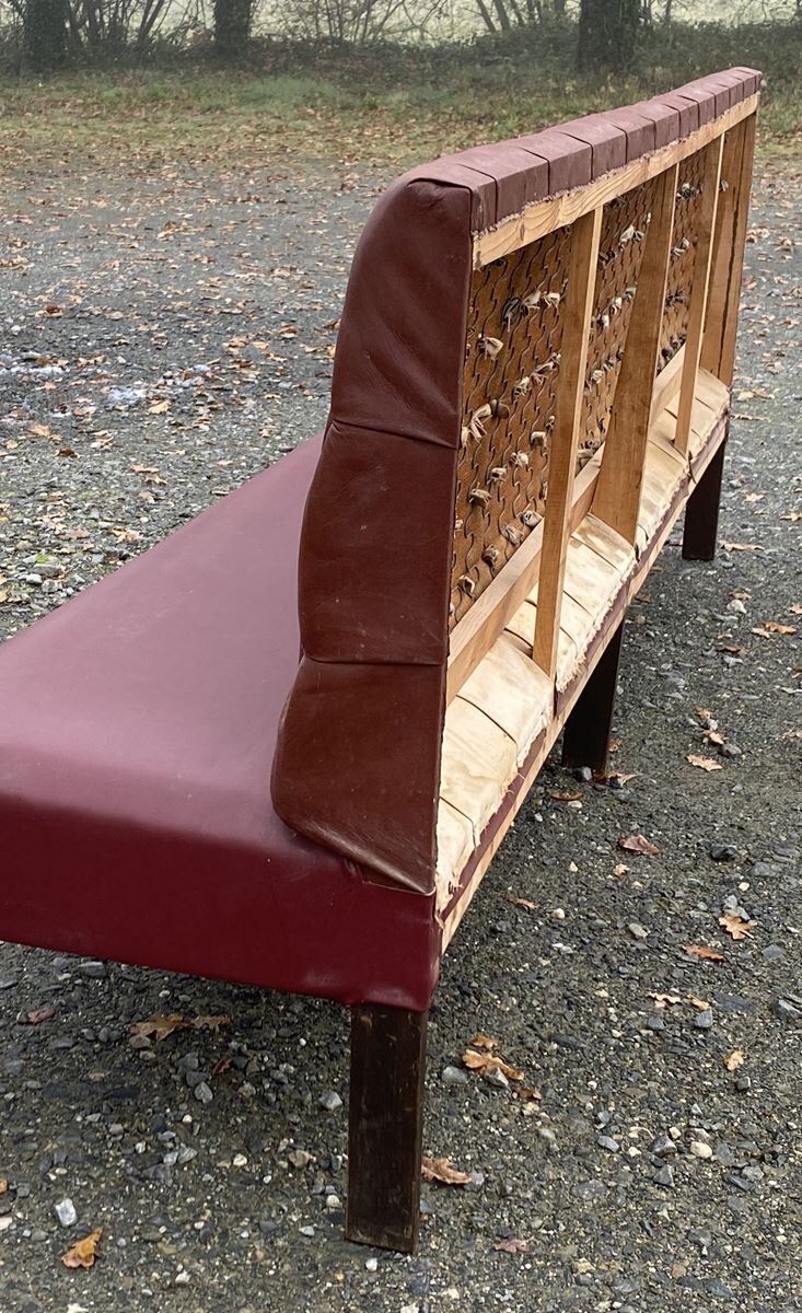 1930s bistro bench in faux leather