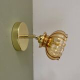 Vintage amber glass globe wall light