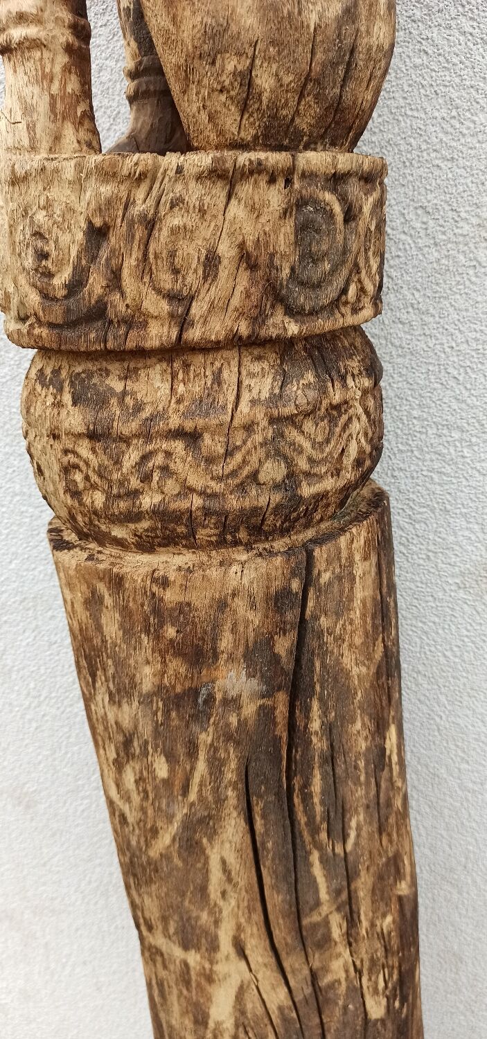 Ancient wooden ancestor statue of the Leti Islands, Indonesia