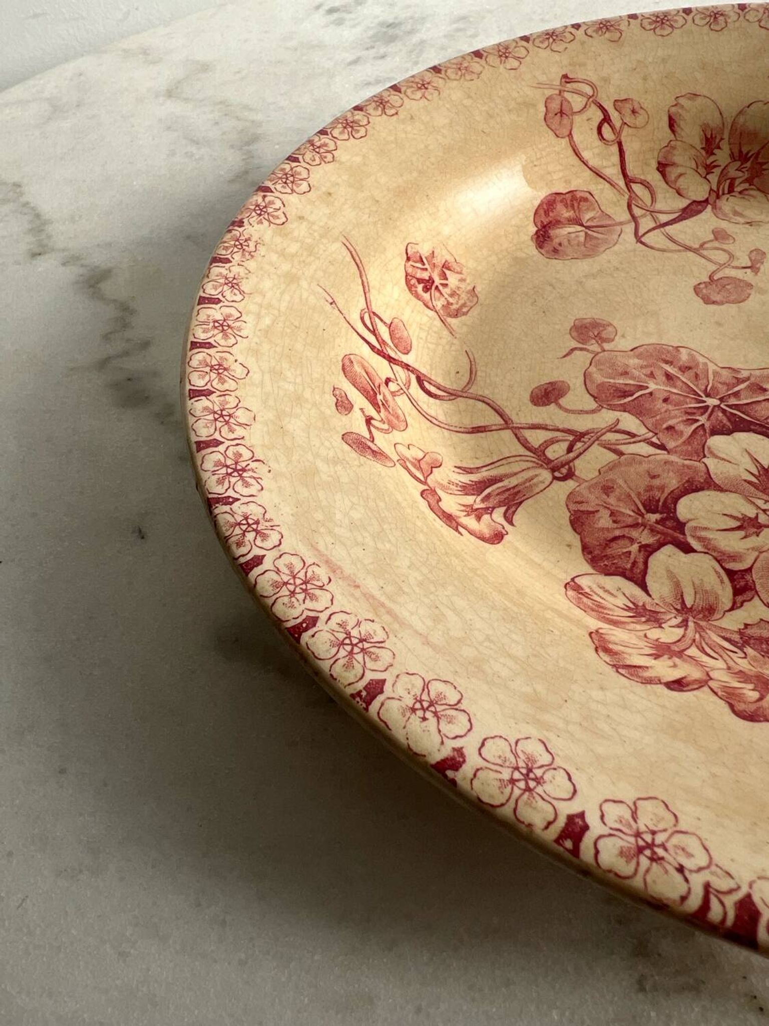 Assiette creuse terre de fer gien capusine 1862