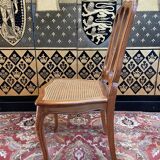 Suite de 8 chaises en cannage de style Louis XV