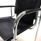 Strässle HE leather lounge chair by Hans Eichenberger