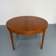 Extendable round teak table French design TV furniture Paris 1960