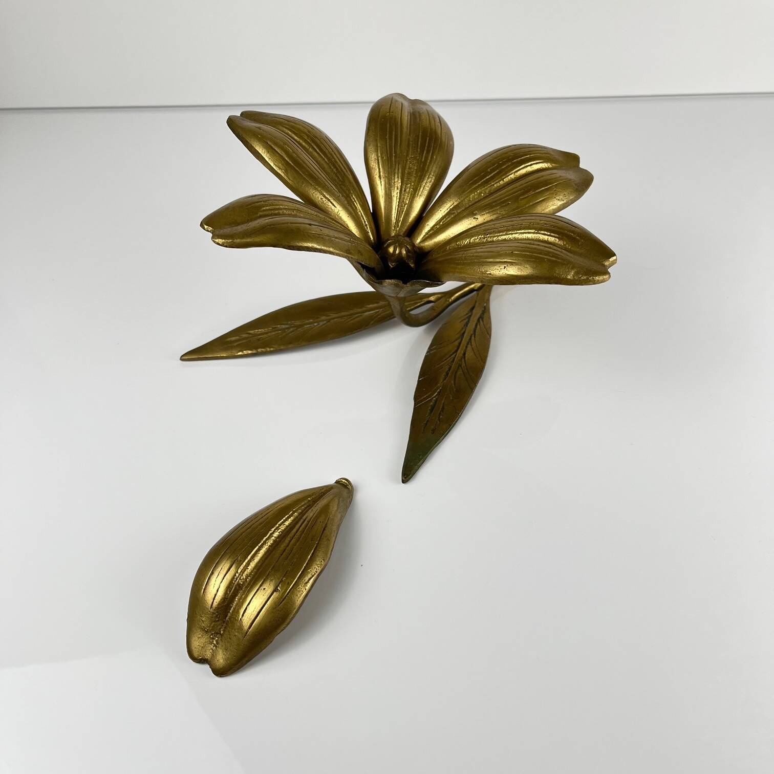 Cendrier Fleur en Laiton, 1970, grand modèle