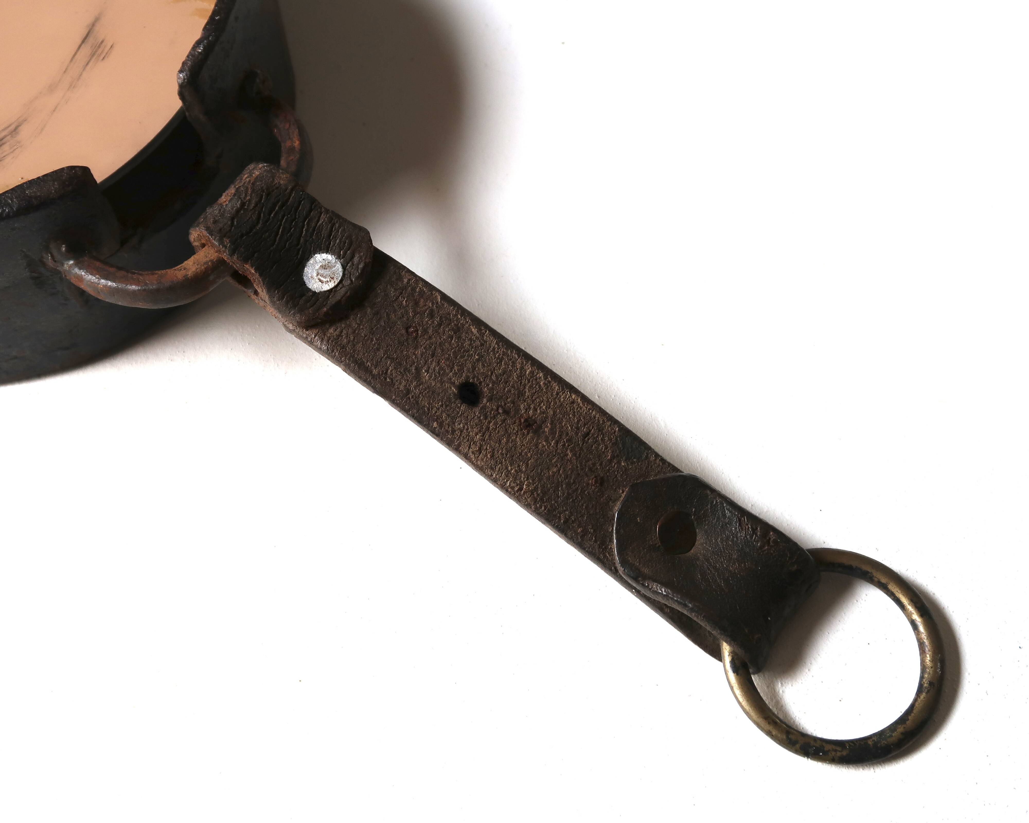 Round wrought iron metal mirror, 1950s